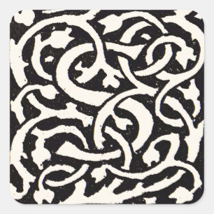 Adesivo Quadrado Letra Art Nouveau S Monograma Vintage