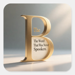 Adesivo Quadrado Letra B – Design de Tipografia Minimalista Moderna