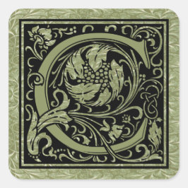 Adesivo Quadrado Letra C - Primeira Letra Monograma