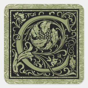 Adesivo Quadrado Letra C - Primeira Letra Monograma