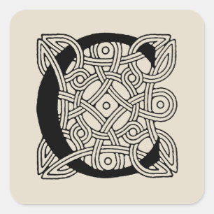 Adesivo Quadrado Letra C Vintage Celtic Knot Monograma