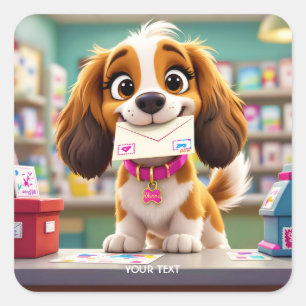 Adesivo Quadrado Letra de Posto Fantasy Cute Dog
