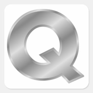 Adesivo Quadrado Letra de prata Q