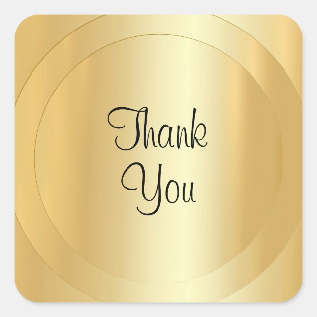 Adesivo Quadrado Letra Dourada manuscrita com script moderno Modelo (Frente)