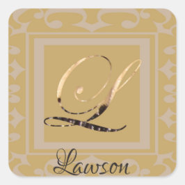 Adesivo Quadrado Letra Dourada sofisticada Elegante barata L