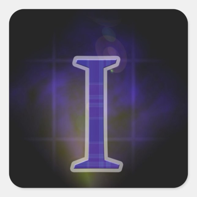 Adesivo Quadrado Letra I (Frente)