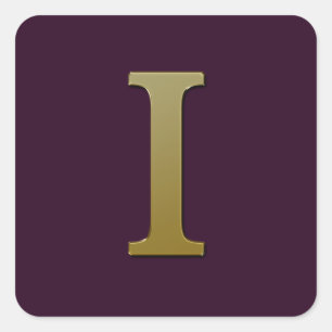 Adesivo Quadrado Letra I Dourada Praça