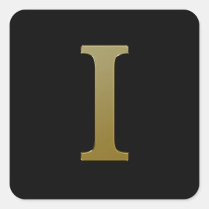 Adesivo Quadrado Letra I Dourada Praça