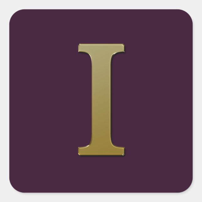Adesivo Quadrado Letra I Dourada Praça Sticker (Frente)