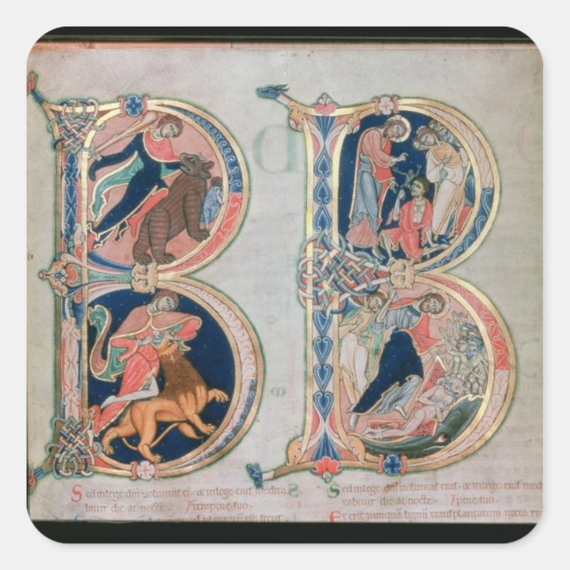 Adesivo Quadrado Letra inicial "B" Beatus vir - Bendito é o (Frente)