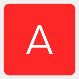 Adesivo Quadrado Letra inicial do monograma vermelho profissional