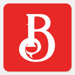 Adesivo Quadrado Letra inicial monograma branco branco clássico