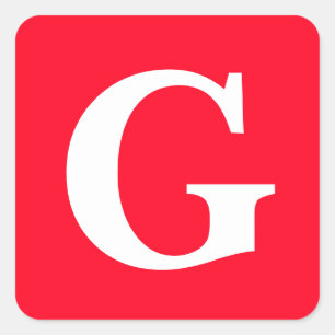 Adesivo Quadrado Letra inicial monograma branco branco simples