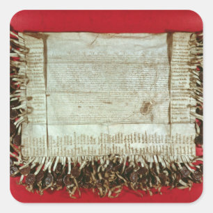 Adesivo Quadrado Letra medieval do protesto do Bohemian
