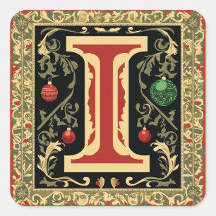 Adesivo Quadrado Letra Natal Vermelha e Dourada I Acentos Festivos