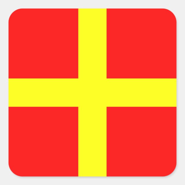 Adesivo Quadrado Letra náutica de bandeira marítima internacional (Frente)