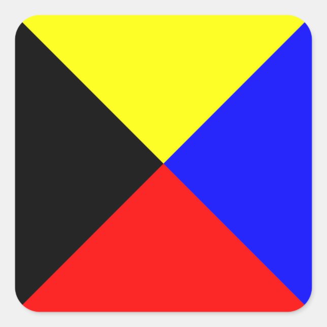 Adesivo Quadrado Letra náutica de bandeira marítima internacional (Frente)