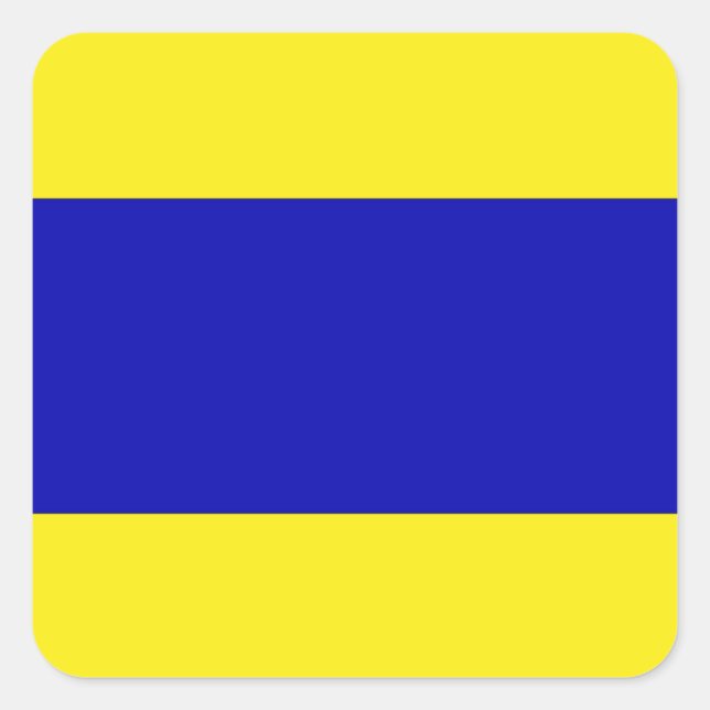 Adesivo Quadrado Letra náutica de bandeira marítima internacional (Frente)