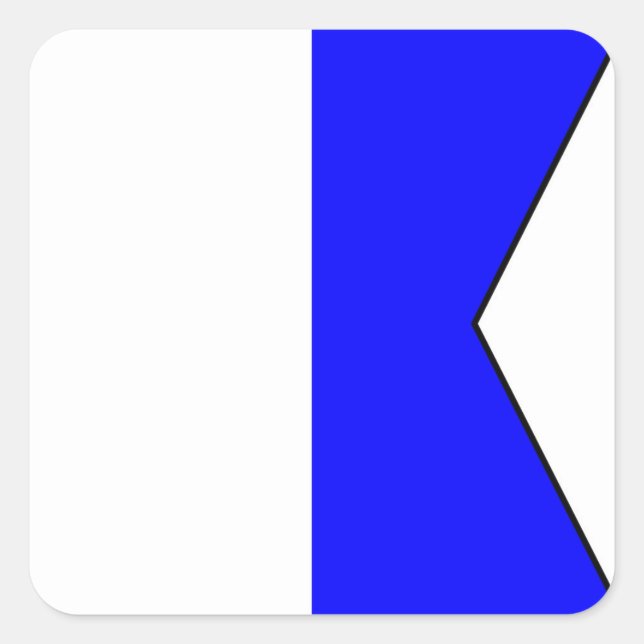 Adesivo Quadrado Letra náutica de bandeira marítima internacional (Frente)