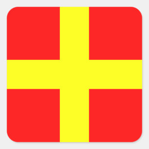 Adesivo Quadrado Letra náutica R do sinal da bandeira (Romeo)
