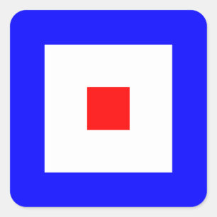 Adesivo Quadrado Letra náutica W do sinal da bandeira (uísque)