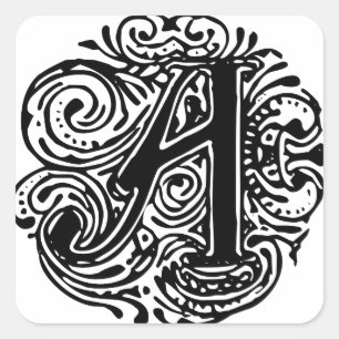 Adesivo Quadrado Letra preta "A " de Monarchia