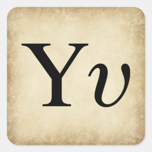 Adesivo Quadrado Letra Upsilon do alfabeto grego