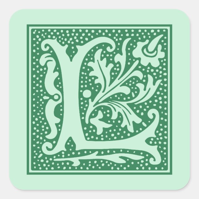 Adesivo Quadrado Letra V Monograma inicial (Frente)