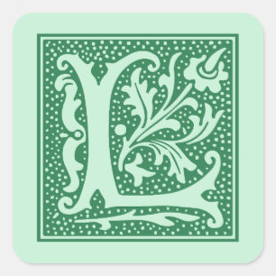 Adesivo Quadrado Letra V Monograma inicial