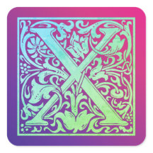 Letra X Colorida Primeira Letra Gradiente da Vinta