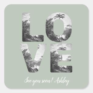 Adesivo Quadrado Letras de Fotografias Personalizáveis do Tema do