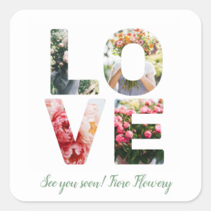 Adesivo Quadrado Letras de Fotografias Personalizáveis do Tema do N