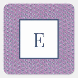 Adesivo Quadrado Letras e Azul e Folhas Roxas