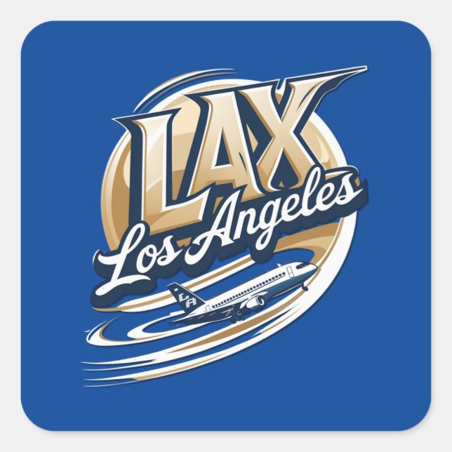 Adesivo Quadrado Let's Go LAX Airport Code Sticker (Frente)