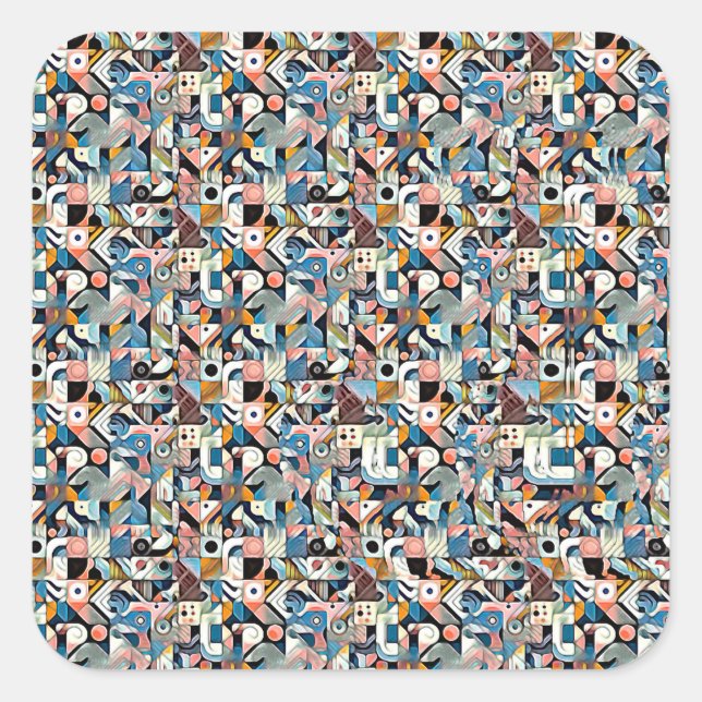 Adesivo Quadrado Letter J Stereogram, Set of 6, Large 3x3 (Frente)