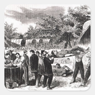 Adesivo Quadrado Levando fora o ferido após o Antietam