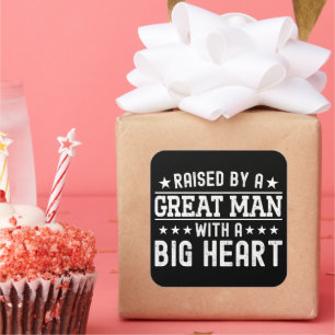 Adesivo Quadrado Levantado Por Um Homem Excelente Com Um Grande Pai