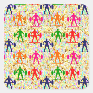 Adesivo Quadrado Levantamento de peso