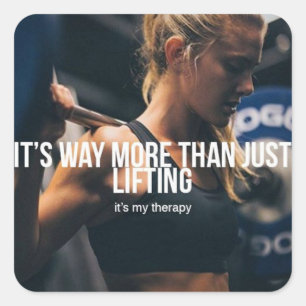 Adesivo Quadrado Levantamento é minha terapia - exercícios feminino
