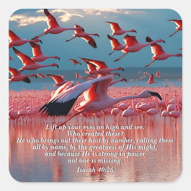 Adesivo Quadrado Levante Os Olhos No Alto, Deus E Criação Verso (Frente)