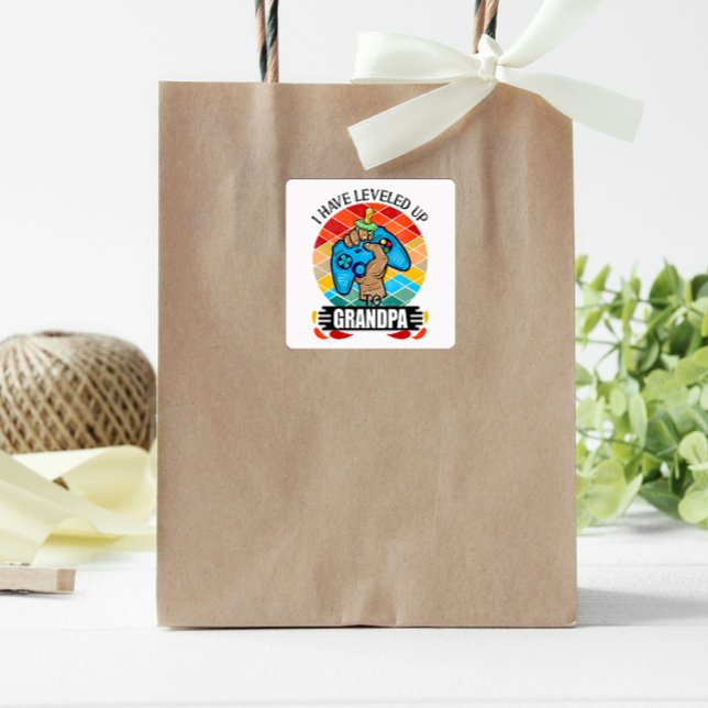 Adesivo Quadrado Levei até o vovô (I Have Leveled Up to Grandpa Sticker)