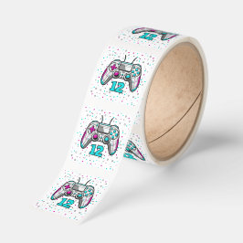 Adesivo Quadrado Level Up Gamer Birthday – Video Game Party Favor 