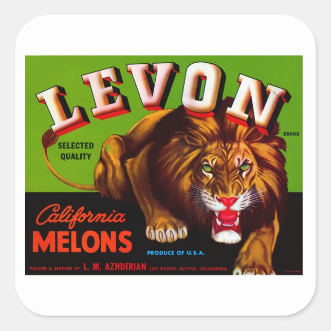 Adesivo Quadrado Levon California Melons (Frente)