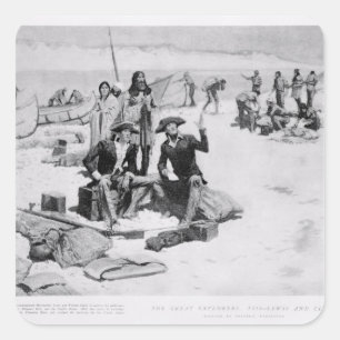 Adesivo Quadrado Lewis e Clark na boca da Colômbia