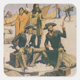 Adesivo Quadrado Lewis e Clark no Rio Columbia