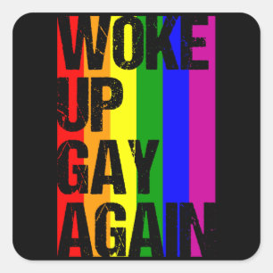 Adesivo Quadrado LGBT GAY NOVAMENTE MÊS LGBT Orgulho LGBT Arco-Ír