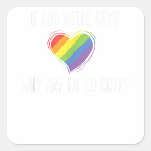 Adesivo Quadrado LGBT LGBT Coração Lésbica Orgulho gay Mês Eq