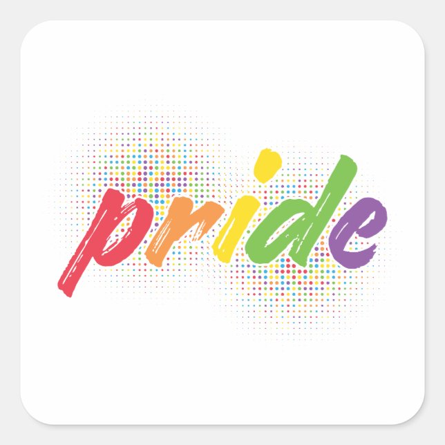 Adesivo Quadrado LGBTQ - Orgulho - Cores Arco-íris (Frente)