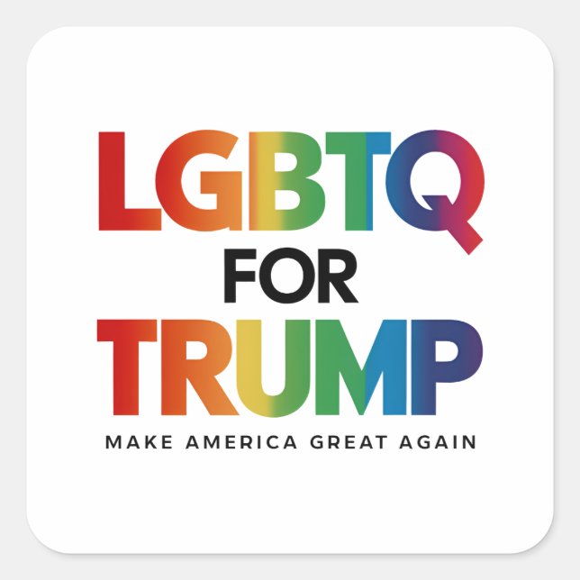 ADESIVO QUADRADO LGBTQ PARA TRUMP GAY LESBIAN PARA TRUMP 2024 (Frente)
