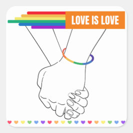 Adesivo Quadrado LGBTQ+ Sticker, Love is Love Sticker, Priorado